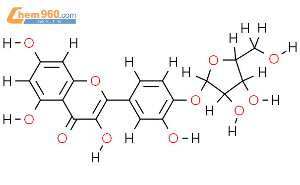 846606 08 4 2 羟基 4 O L 3 5 7 三羟基 4 氧代 4H 色烯 2 基苯基阿拉伯呋喃糖苷化学式结构式分子式