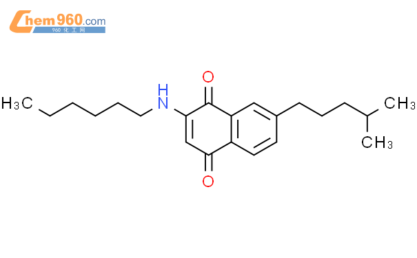 847663 50 7 1 4 Naphthalenedione 2 hexylamino 7 4 methylpentyl 化学式