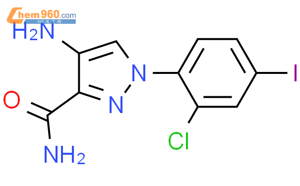 850727 83 2 1H PYRAZOLE 3 CARBOXAMIDE 4 AMINO 1 2 CHLORO 4 IODOPHENYL