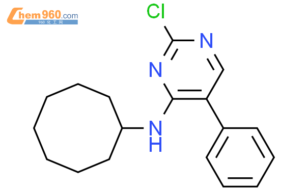 864655 12 9 4 Pyrimidinamine 2 chloro N cyclooctyl 5 phenyl 化学式结构式分子