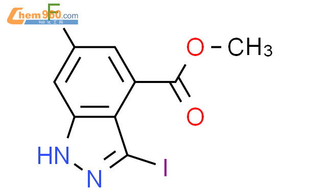 885521 81 3 Methyl 6 fluoro 3 iodo 1H indazole 4 carboxylate化学式结构式分子式