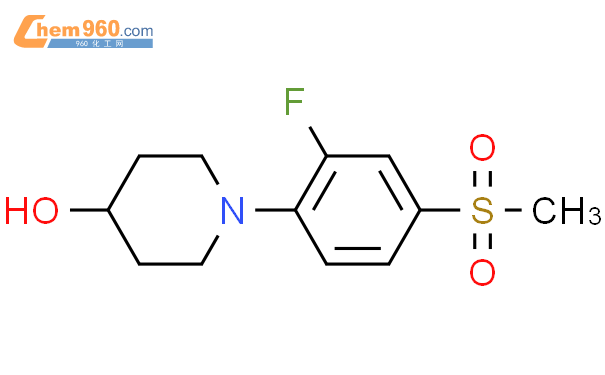 887453 50 1 1 2 Fluoro 4 methylsulfonyl phenyl 4 piperidinol化学式结构式