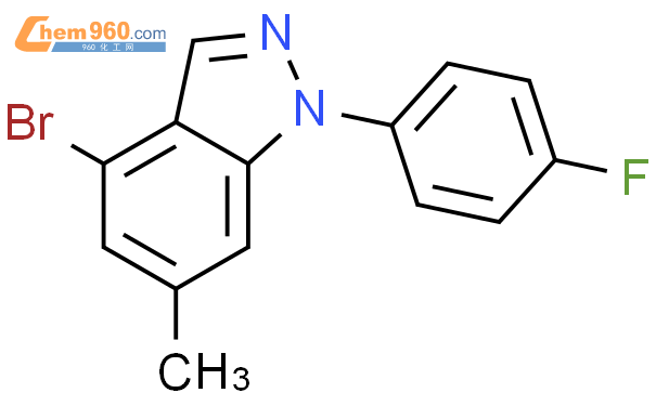 913003 14 2 1H Indazole 4 bromo 1 4 fluorophenyl 6 methyl 化学式结构式分子