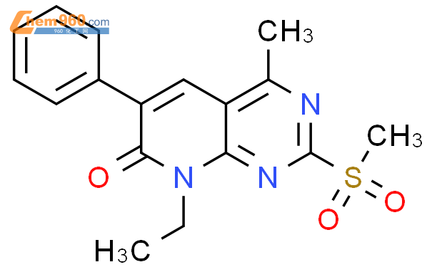 8 乙基 4 甲基 2 甲基磺酰基 6 苯基吡啶并 2 3 d 嘧啶 7 8H 酮CAS号934496 69 2 960化工网