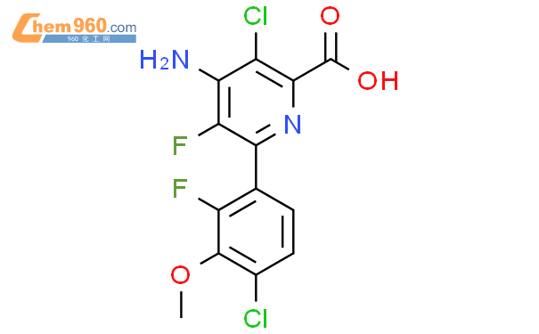 943832 81 3 4 氨基 3 氯 6 4 氯 2 氟 3 甲氧基苯基 5 氟 2 吡啶羧酸化学式结构式分子式mol 960化工网