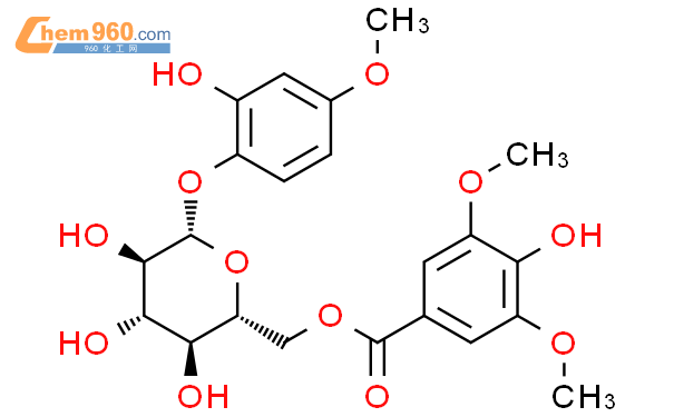 945259 63 2 2 羟基 4 甲氧基苯酚 1 O β D 6 O 丁香酰基 吡喃葡萄糖苷化学式结构式分子式mol