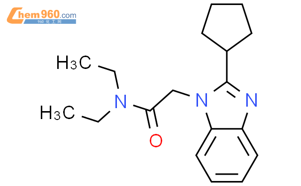 97968 92 8 1H Benzimidazole 1 acetamide 2 cyclopentyl N N diethyl 化学式