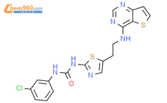 N-(3-氯苯基)-N'-[5-[2-(噻吩并[3,2-d]嘧啶-4-基氨基)乙基]-2-噻唑基]脲结构式图片|1057249-41-8结构式图片