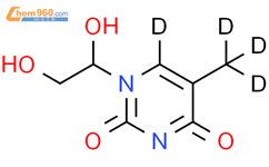 胸腺嘧啶乙二醇-d4氘代内标结构式