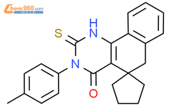 3-(4-methylphenyl)-2-sulfanyl-3H-spiro[benzo[h]quinazoline-5,1'-cyclopentan]-4(6H)-one结构式图片|287491-49-0结构式图片