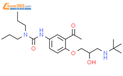 Urea,N'-[3-acetyl-4-[3-[(1,1-dimethylethyl)amino]-2-hydroxypropoxy]phenyl]-N,N-dipropyl-结构式图片|57471-06-4结构式图片