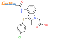 4 乙酰氨基 3 4 氯苯基 硫代 2 甲基 1H 吲哚 1 乙酸 AZD1981 802904 66 1 ARENA