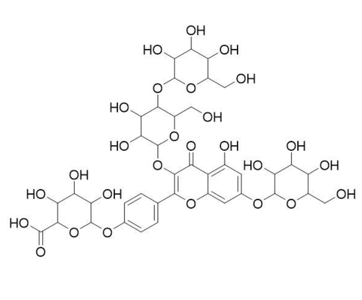 山奈酚3（1-4）,7-三葡萄糖，4’醛酸糖结构式图片|结构式图片