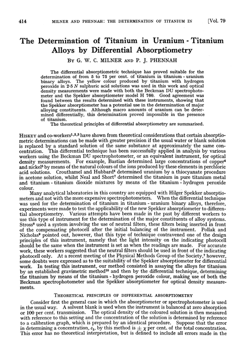 The determination of titanium in uranium-titanium alloys by differential absorptiometry