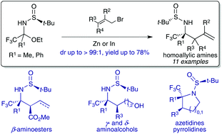 α Trifluoromethylated tertiary homoallylic amines diastereoselective