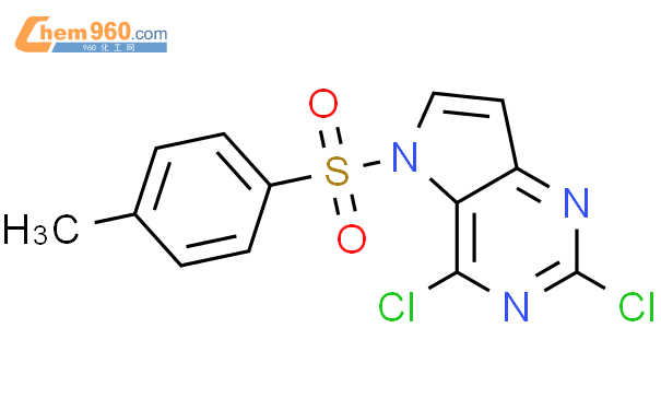 2,4-二氯-5-(甲苯-4-磺酰基)-5H-吡咯并[3,2-d]嘧啶结构式