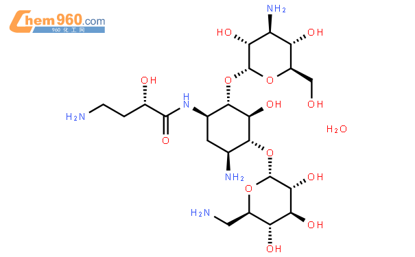 丁胺卡那霉素(阿米卡星)水合物 标准品结构式