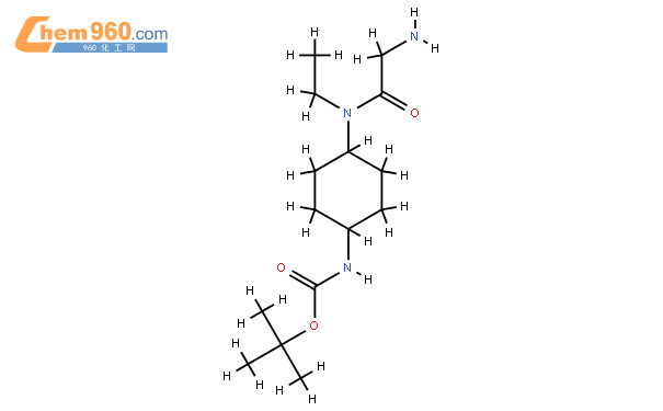 {4(2-氨基-乙酰基-乙基-氨基-环己基-氨基甲酸叔丁基酯结构式