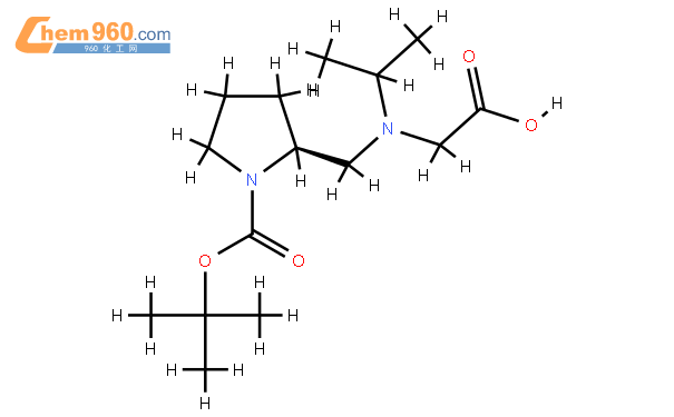 (s-2(羧基甲基-异丙基-氨基-甲基-吡咯烷-1-羧酸叔丁酯结构式
