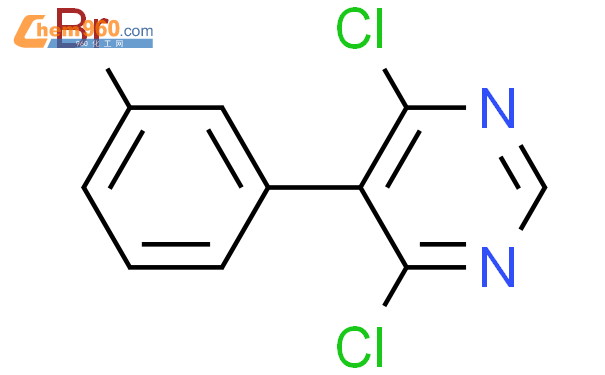 5-​(3-​溴苯基)​-​4.​6-​二氯-嘧啶结构式