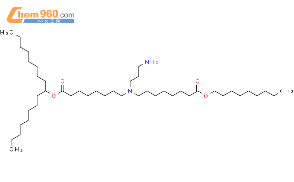 1-辛基壬基8-[(3-氨基丙基)[8-(壬氧基)-8-氧辛基]氨基]辛酸盐结构式
