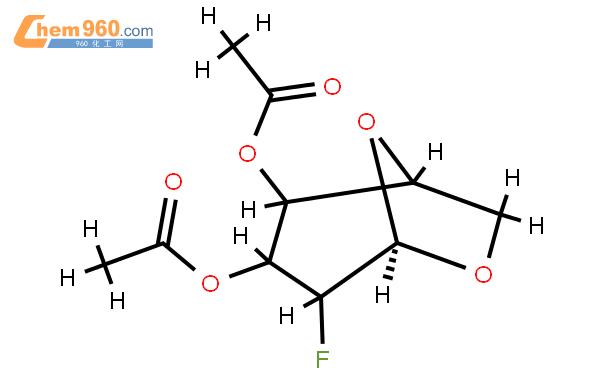 3,4-二-o-乙酰基-1,6-脫水-2-脫氧-2-氟-β-d-吡喃葡萄糖結構式