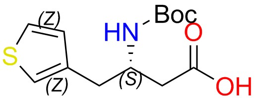 n-叔丁氧羰基-(s)-3-氨基-4-(3-噻吩基)丁酸結構式圖片|270263-00-8