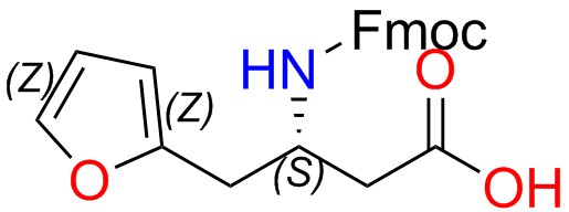 fmoc-(s)-3-氨基-4-(2-呋喃基)吲哚丁酸結構式