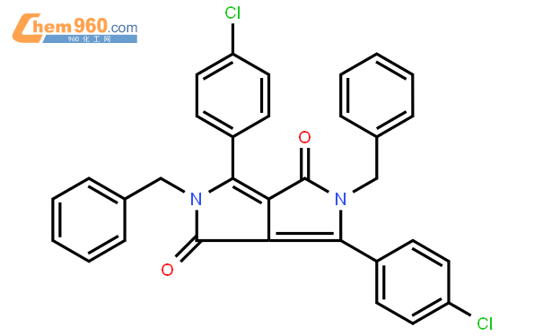 5-二苄基-3,6-双(4-氯苯基-2,5-二氢吡咯并[3,4-c]吡咯-1,4-二酮结构