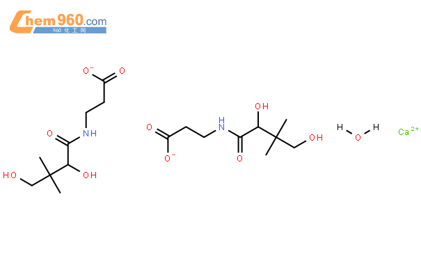 右旋泛酸钙结构式,右旋泛酸钙化学式 960化工网