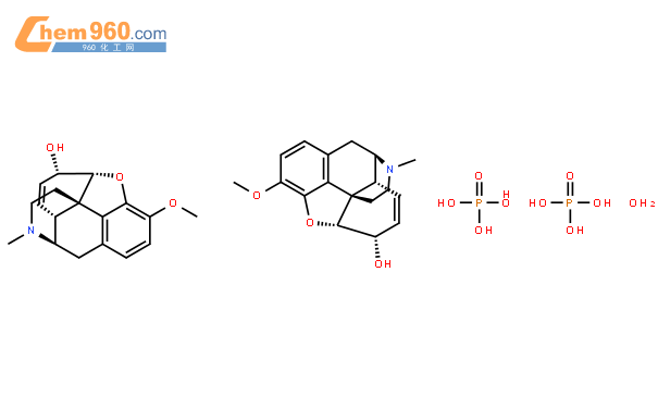 磷酸可待因结构式,磷酸可待因化学式 960化工网