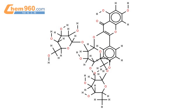 山柰酚-3-o(2-o-β-d-葡萄糖基-β-d–芸香糖苷结构式