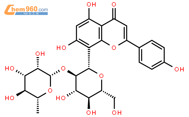 牡荊素-2-o-鼠李糖苷結構式