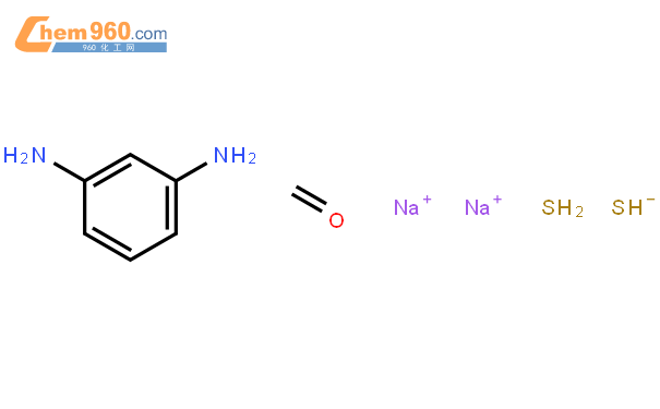 甲醛與間苯二胺,硫化鈉和硫的反應產物結構式