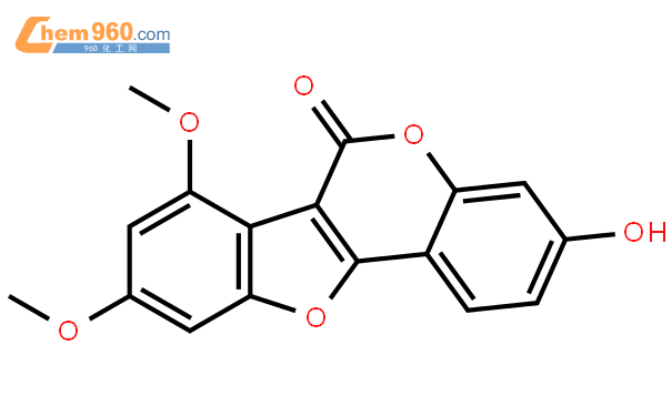 3-hydroxy-7,9-dimethoxy-[1]benzofuro[3,2-c]chromen-6-one结构式