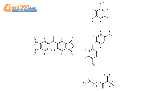 3,3,4,4-二苯甲酮四羧酸二酐,苯二胺,氧聯二苯胺的酯化聚酰胺酸結構
