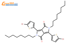 3,6-双(5-溴-2-噻吩基)-2,5-二氢-2,5-二辛基吡咯并[3,4-C]吡咯-1,4-二酮结构式图片|1057401-13-4结构式图片