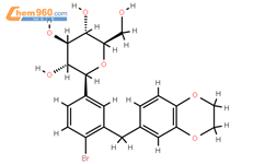 (2S,3R,4R,5S,6R)-2-(4-bromo-3-((2,3-dihydrobenzo[b][1,4]dioxin-6-yl)methyl)phenyl)-6-(hydroxymethyl)tetrahydro-2H-pyran-3,4,5-triol结构式图片|1291094-67-1结构式图片
