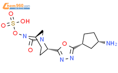 (1R,2S,5R)-2-[5-[(1R,3S)-3-Aminocyclopentyl]-1,3,4-oxadiazol-2-yl]-7-oxo-1,6-diazabicyclo[3.2.1]oct-6-yl hydrogen sulfate结构式图片|1463521-85-8结构式图片
