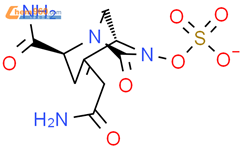硫酸 单[(1R,2S,5R)-2-(氨基羰基)-4-(2-氨基-2-氧乙基)-7-氧代-1,6-二氮杂双环[3.2.1]辛-3-烯-6-基]酯离子(1-)结构式图片|1467159-68-7结构式图片