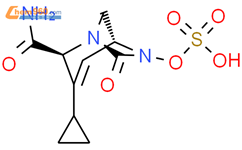 (1R,2S,5R)-2-(氨基羰基)-3-环丙基-7-氧代-1,6-二氮杂双环[3.2.1]辛-3-烯-6-基硫酸氢盐结构式图片|1467829-82-8结构式图片