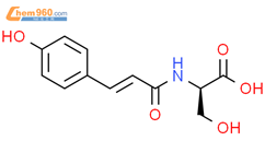 N-[3-(4-羟基苯基)-1-氧代-2-丙烯-1-基]-D-丝氨酸结构式图片|155179-34-3结构式图片