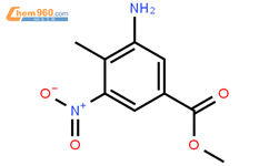 3-氨基-5-硝基-4-甲基苯甲酸甲酯结构式图片|72922-60-2结构式图片