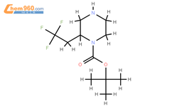 2-(2,2,2-Trifluoro-ethyl)-piperazine-1-carboxylic acid tert-butyl ester结构式图片|886766-22-9结构式图片