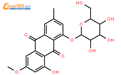 大黄素甲醚-1-O-beta-D-葡萄糖苷结构式图片|26296-54-8结构式图片