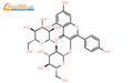 山奈酚-3-O-β-D-槐糖苷，槐角黄酮苷结构式图片|19895-95-5结构式图片