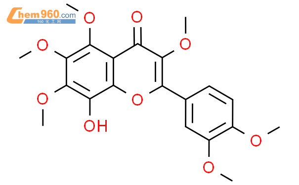 8-羟基-3,5,6,7,3′,4′-六甲氧基黄酮结构式图片|1000415-56-4结构式图片