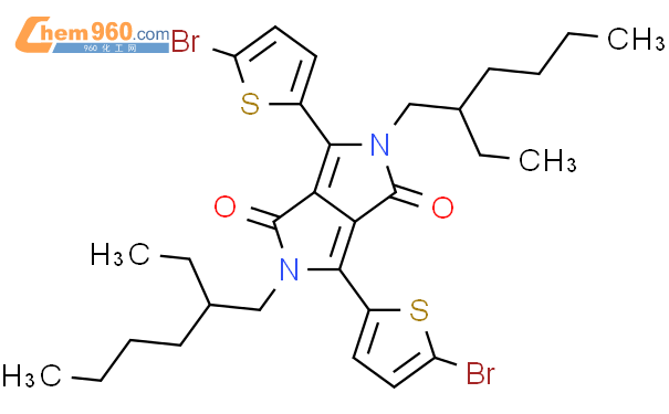 2,5-乙基己基-3,6-二(5-溴噻吩)吡咯并吡咯二酮结构式图片|1000623-95-9结构式图片