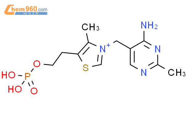 3-[(4-氨基-2-甲基-5-嘧啶基)甲基]-4-甲基-5-[2-(磷酰氧基)乙基]噻唑鎓