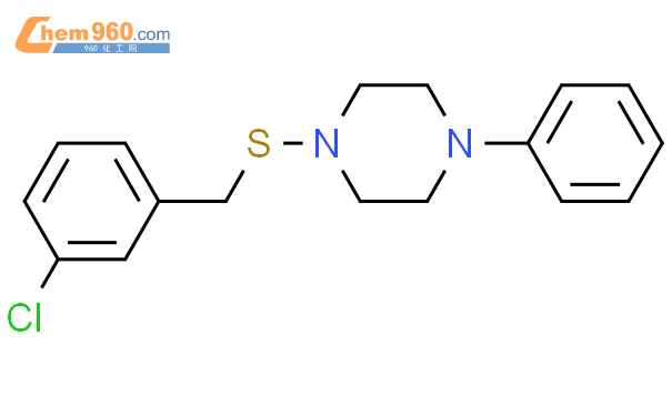 100286 63 3 Piperazine 1 [[ 3 Chlorophenyl Methyl]thio] 4 Phenyl 化学式